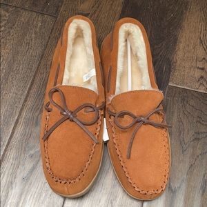 J crew men's classic suede moccasin slippers